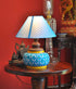 Turquoise and White Table lamp (Without Lampshade)